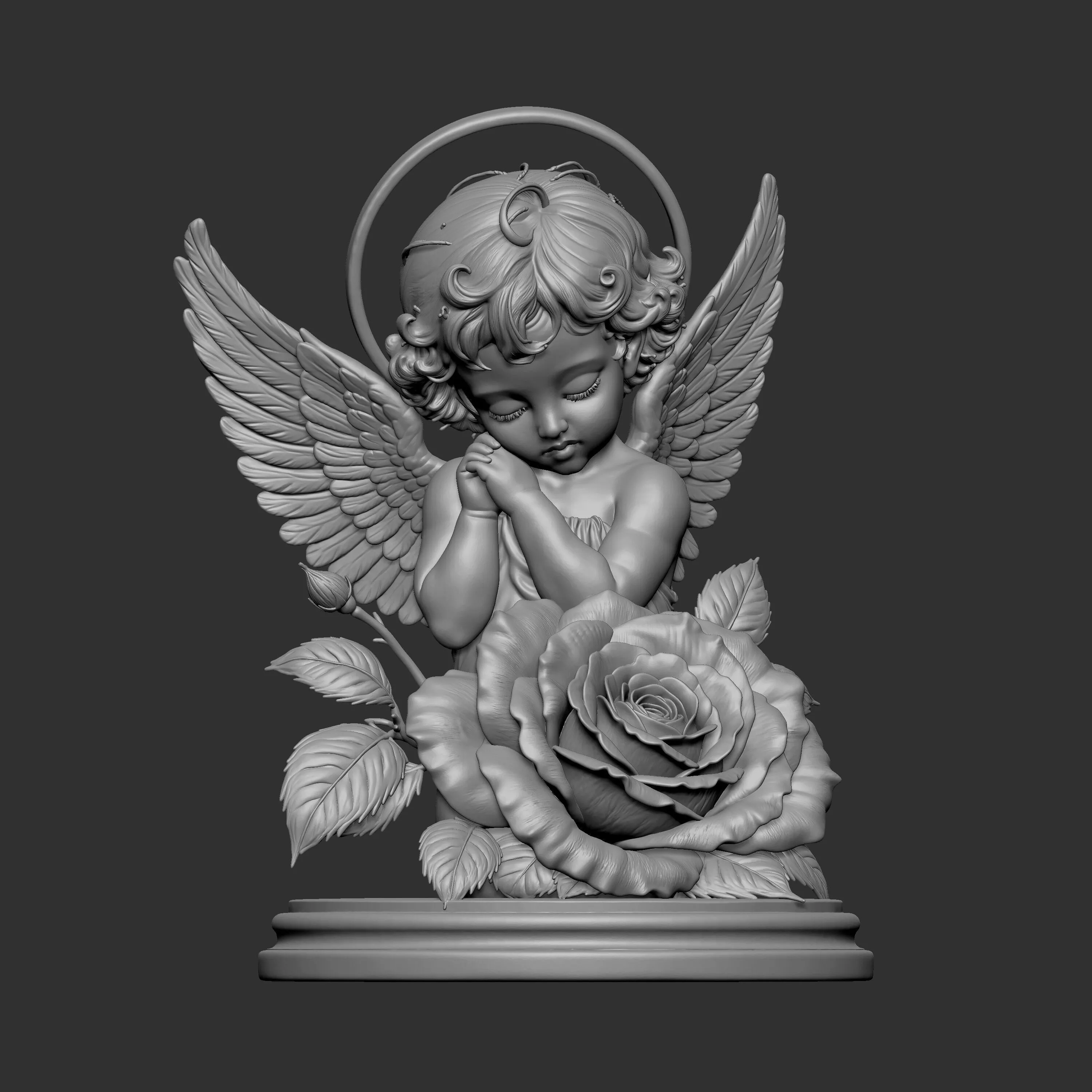3D model of a praying cherub 3D print model