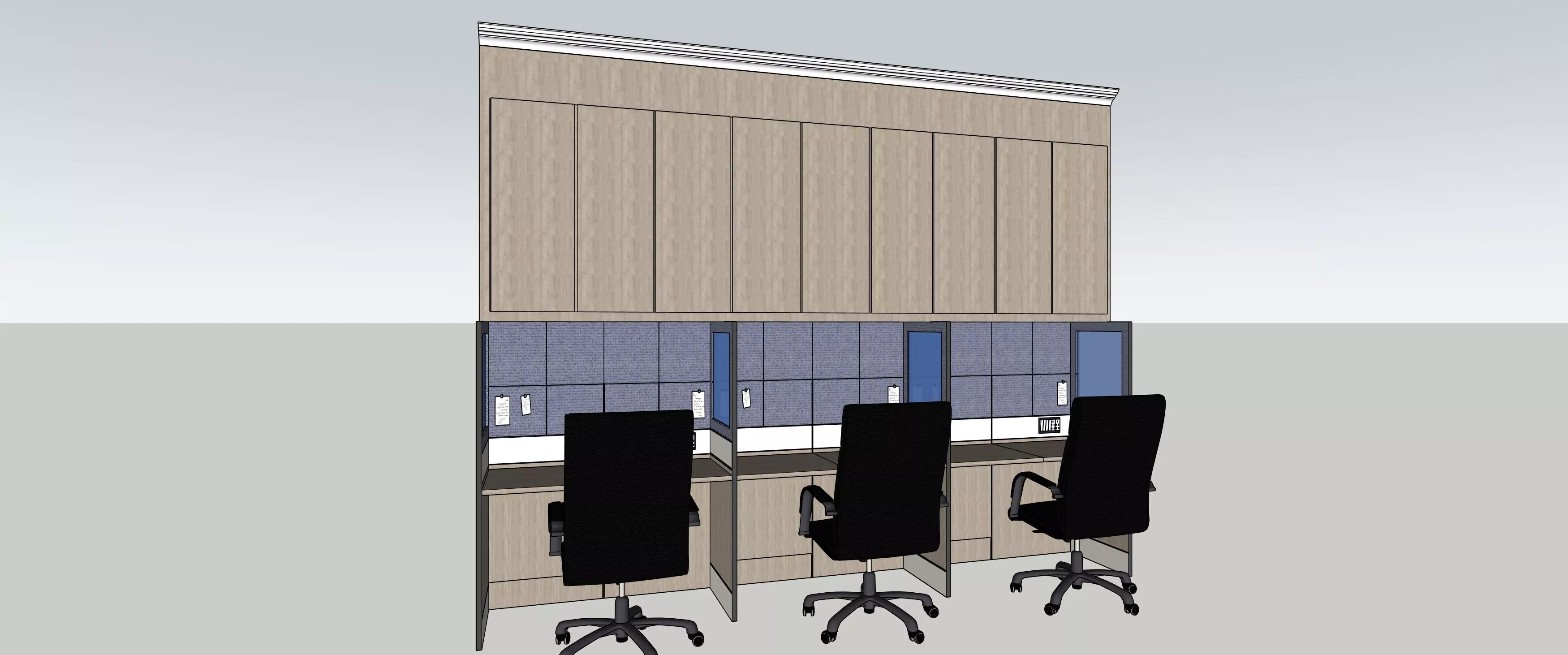 Modern Corporate Office Workstation 3D model