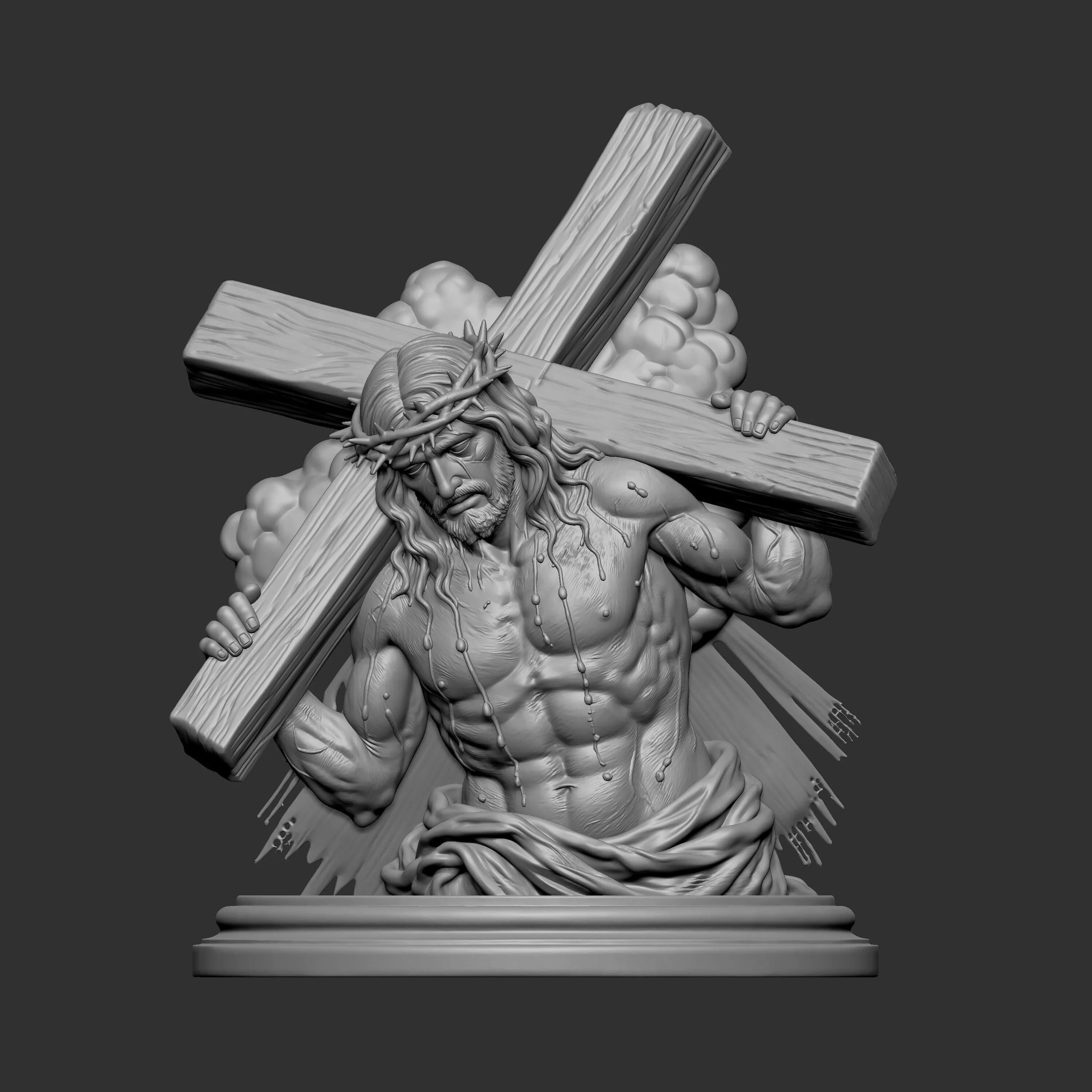 Jesus Christ carrying the cross 3D print model
