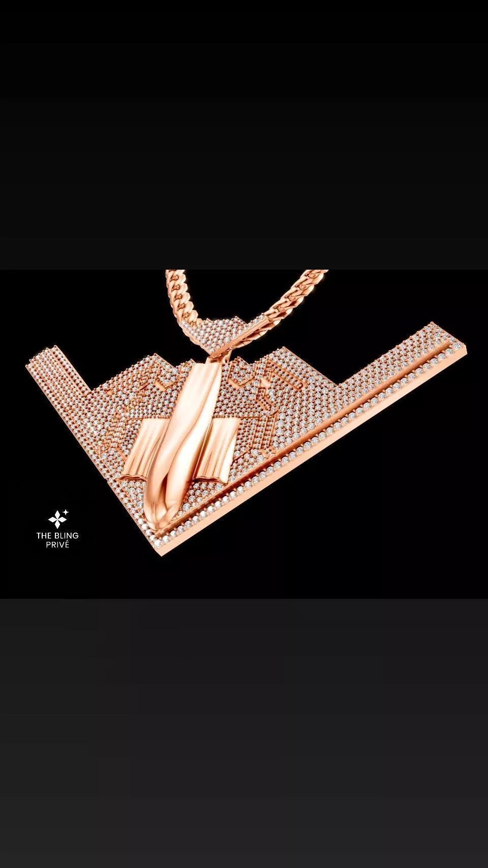 SEMI ICED-OUT B2 BOMBER PENDANT 3D print model
