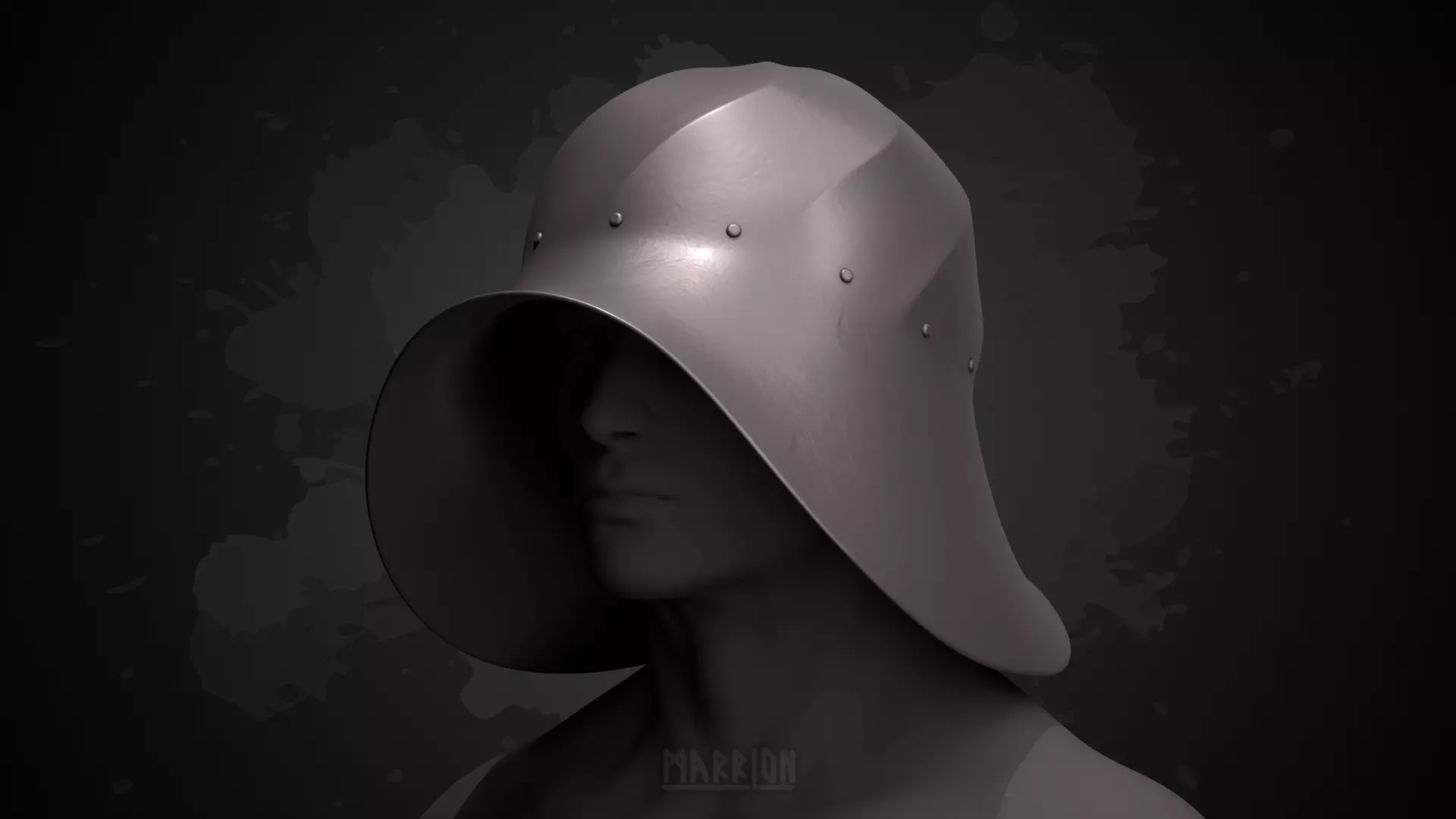 Medieval XV Century Burgundian Kettle Helmet 3D print model
