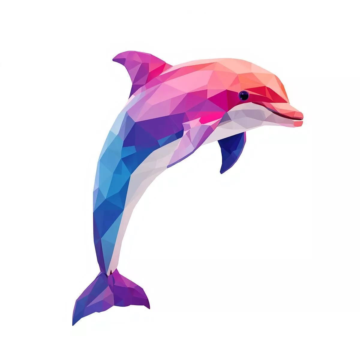 Low Poly Dolphin 3D Model - Geometric Marine Animal Asset 3D print model