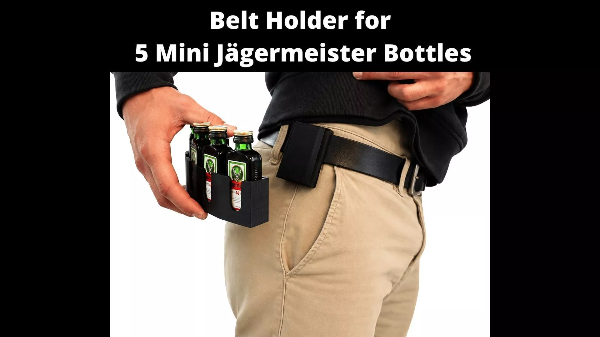 Belt Holder for 5 Mini Jaegermeister Bottles Free 3D print model