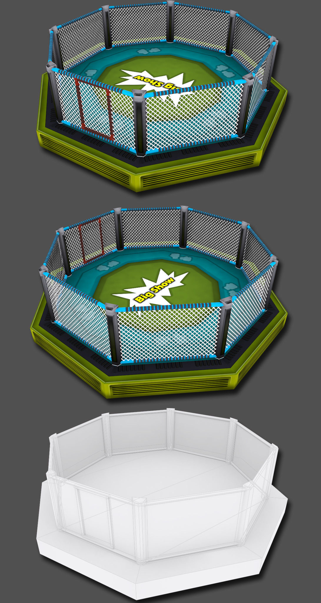 Cartoon Boxing Arena Low-poly 3D model_10