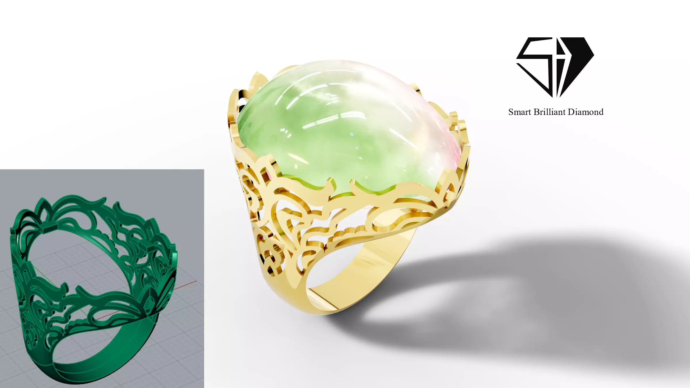 Womens Jewelry CAD Model gr0200 3D print model