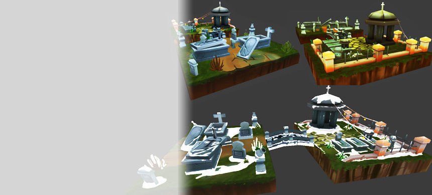 Cemetery Toon Kit Low-poly 3D model_7