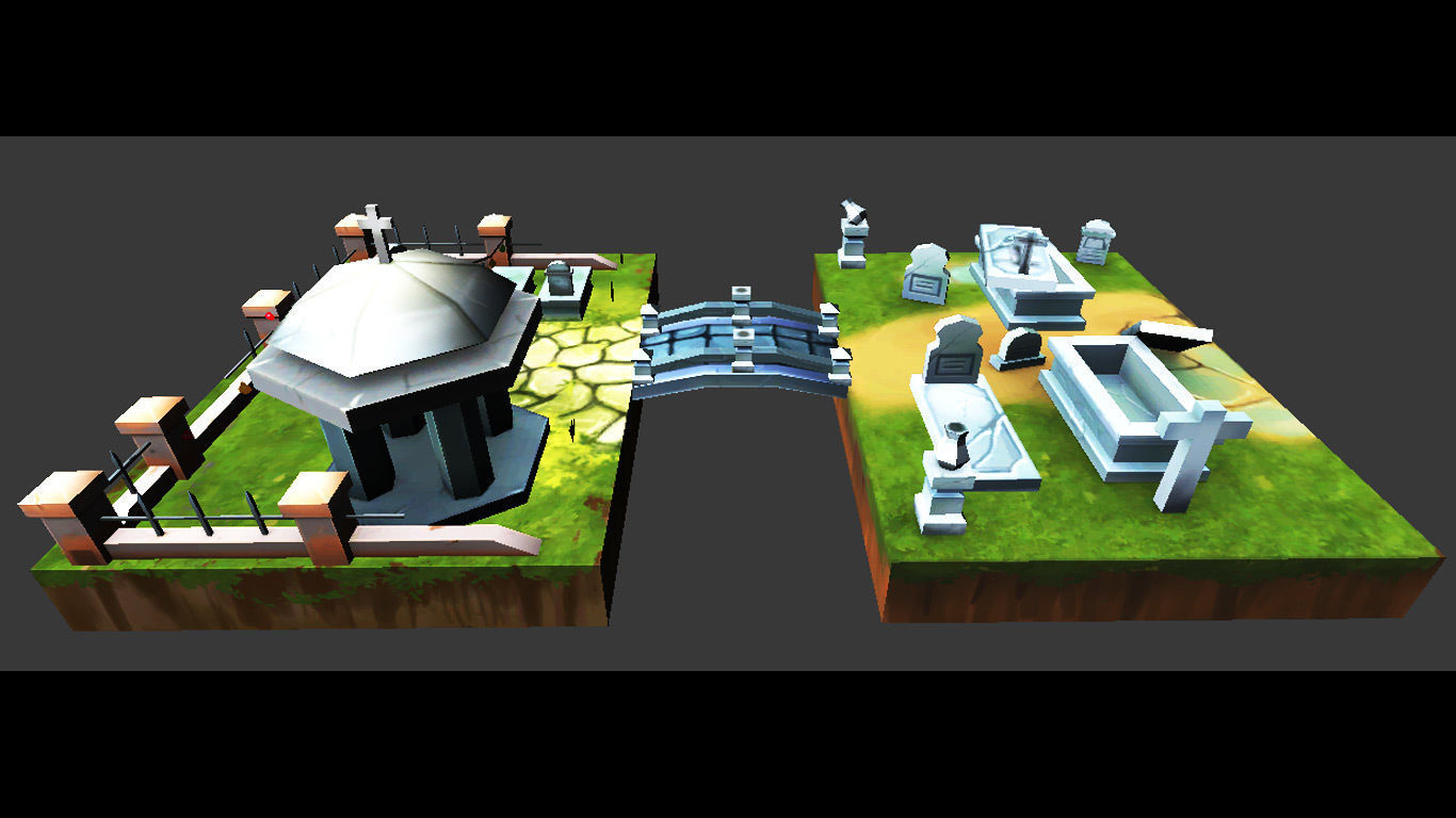 Cemetery Toon Kit Low-poly 3D model_1