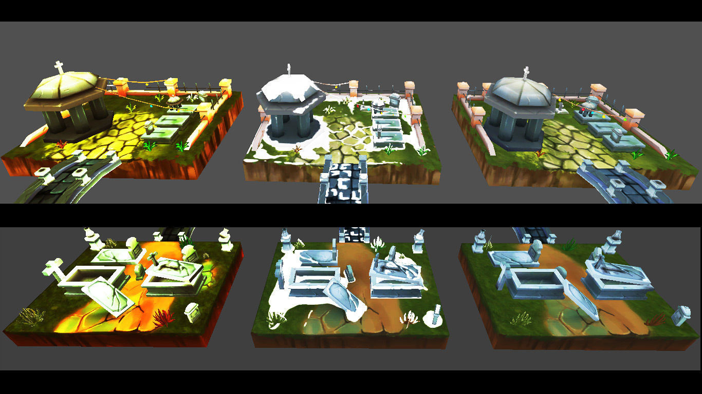Cemetery Toon Kit Low-poly 3D model_6