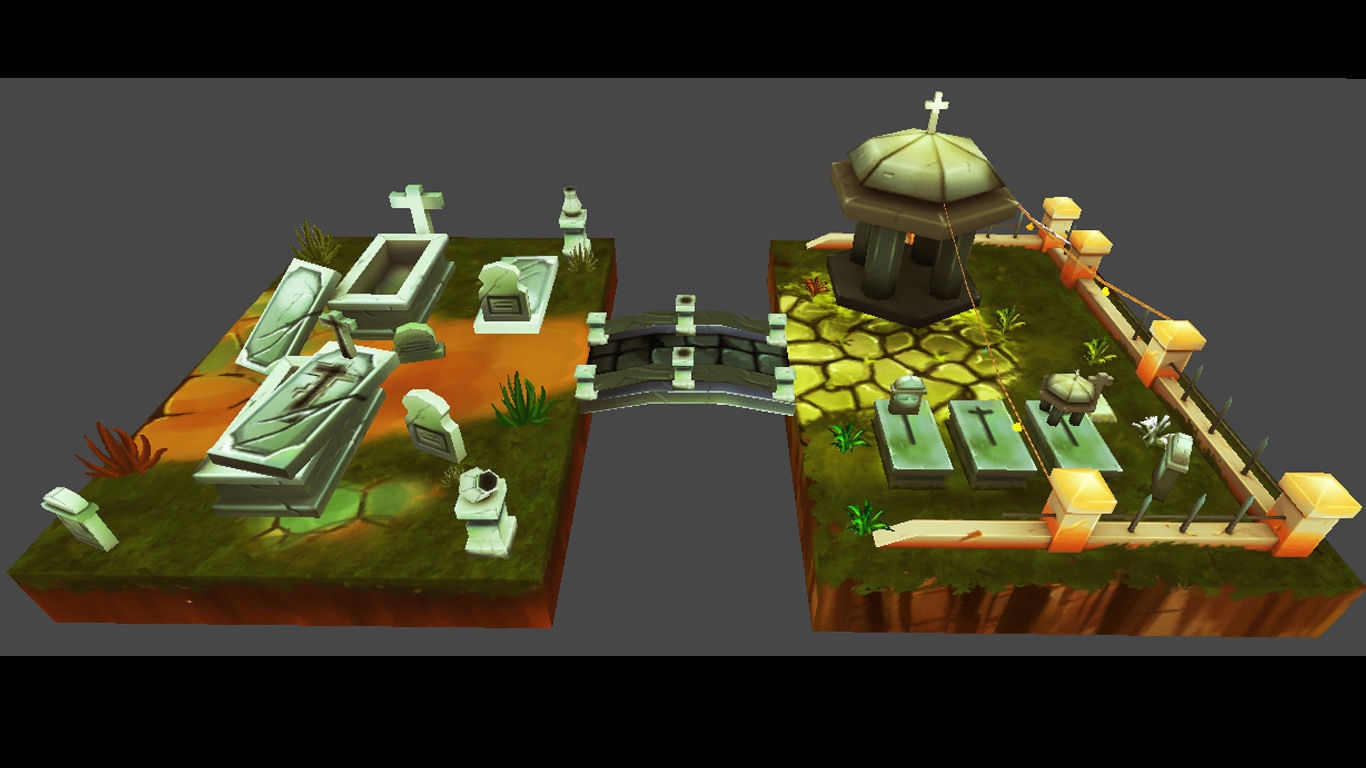 Cemetery Toon Kit Low-poly 3D model_5