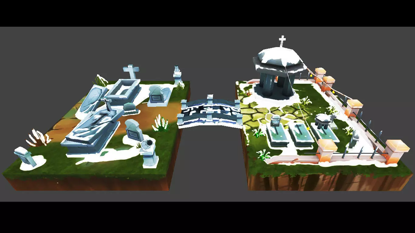 Cemetery Toon Kit Low-poly 3D model_0