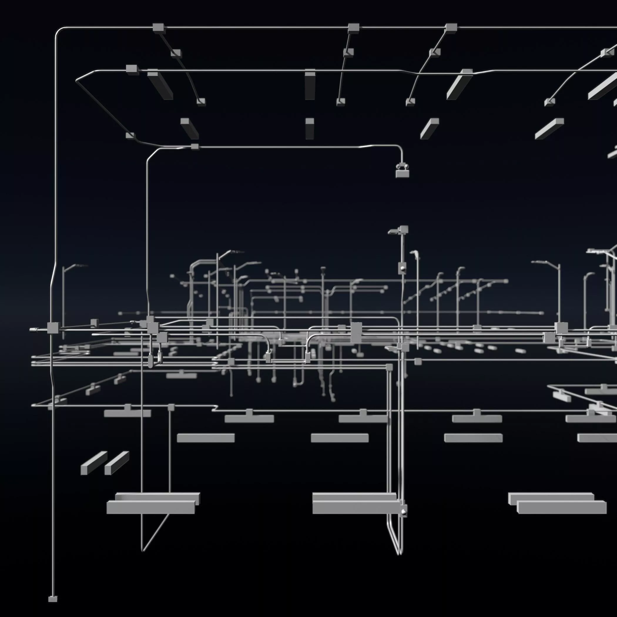 Electrical piping for industrial building 26i18 3D model