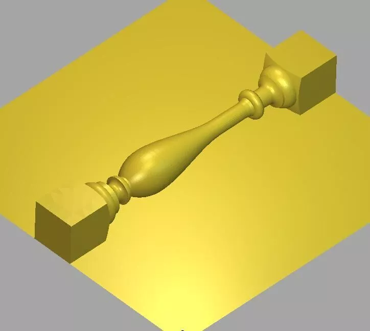 Turned Furniture Spindle with Square Ends for CNC 3D model