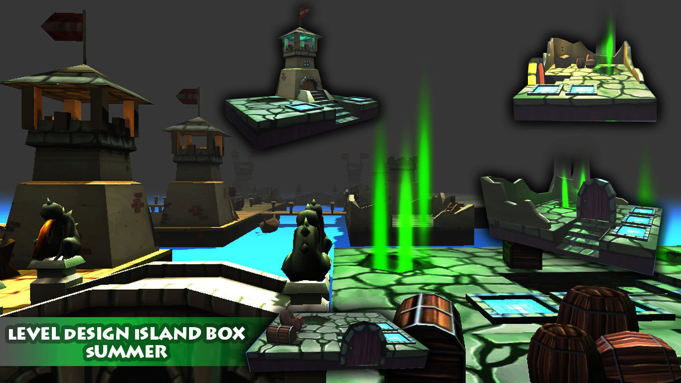 Level Island Toon Kit Pack Low-poly 3D model_7