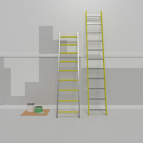 Repair work Aluminum stairs Can inks Low-poly 3D model