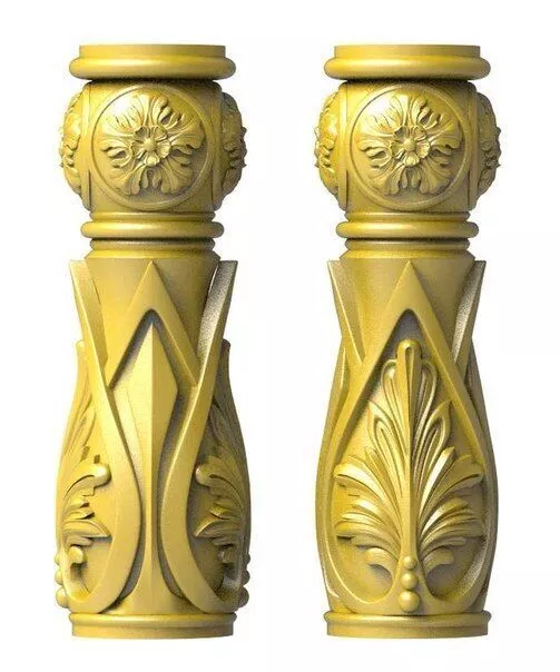 Acanthus Stair Spindle for CNC Wood Carving 3D model