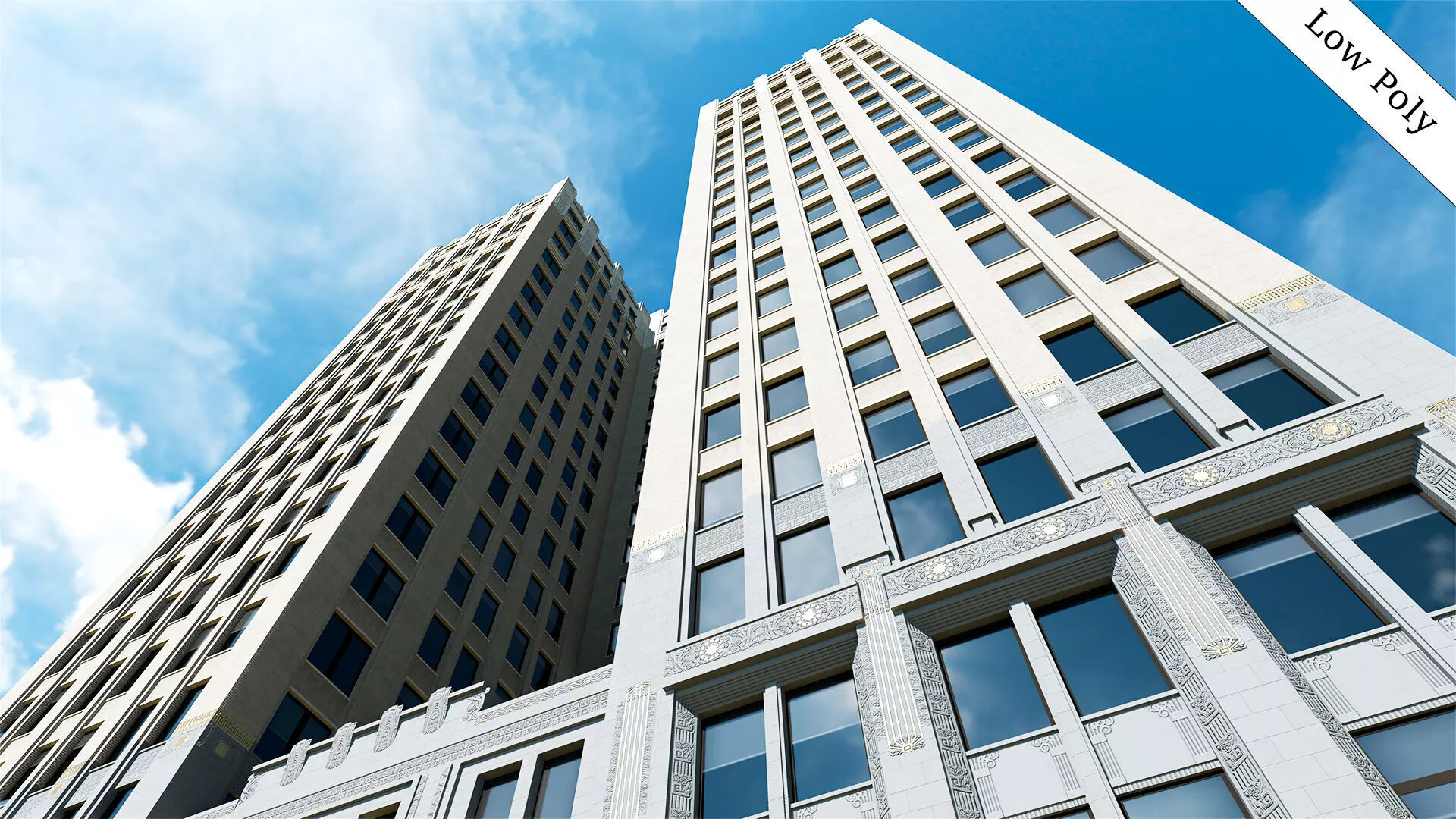 205 West Wacker Office Tower Low-poly 3D model