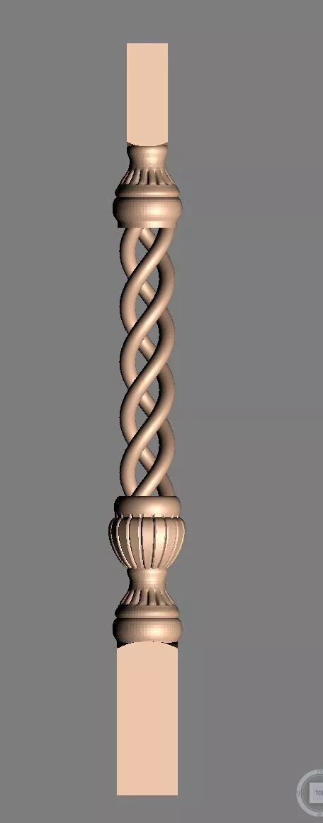 Openwork Twisted Furniture Spindle for CNC Wood 3D model