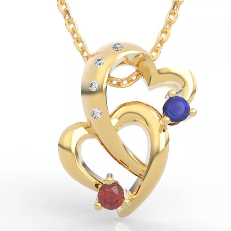 Interlocking Double Heart Pendant 3D print model