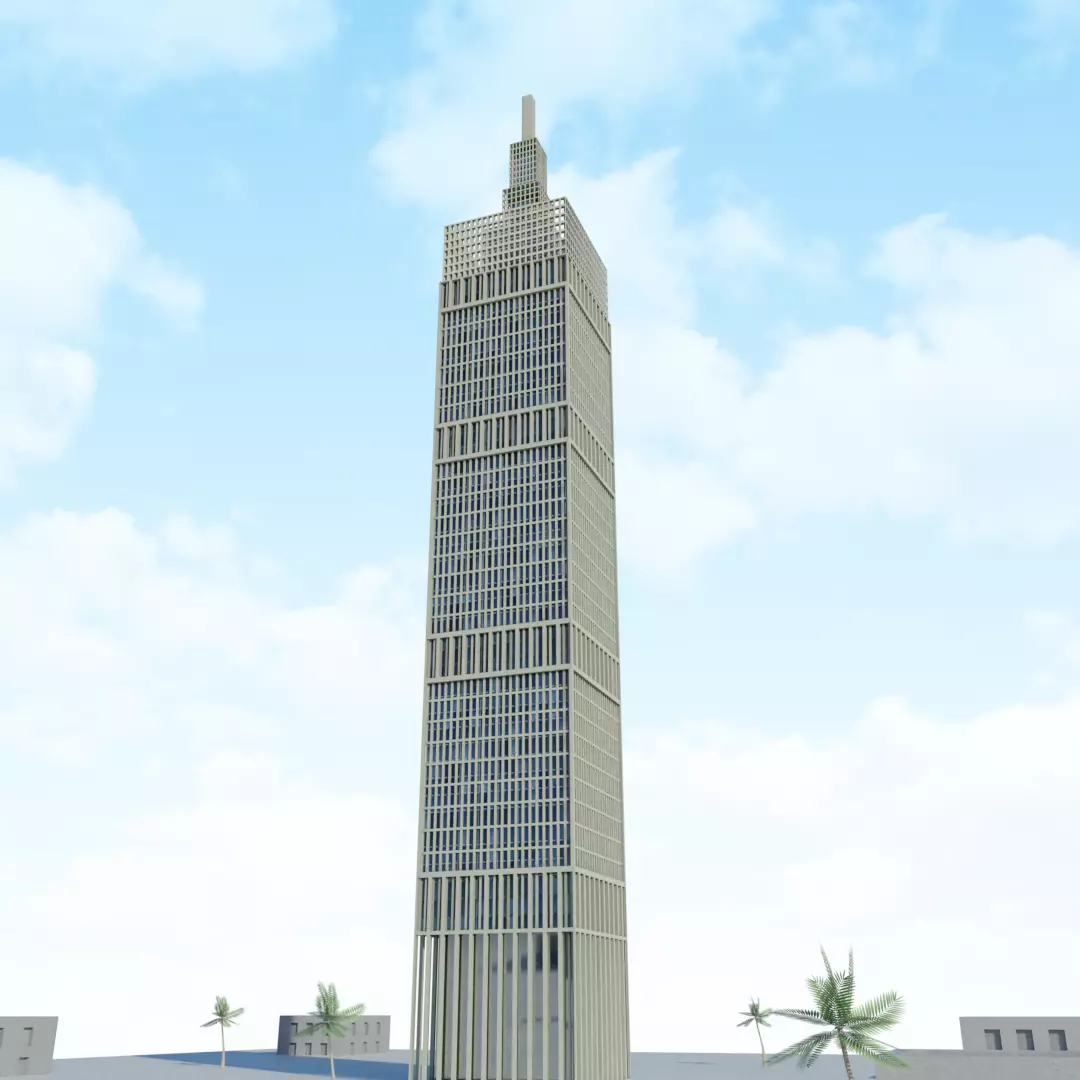 Al-Asmakh Tower Doha Low Poly 3D Model Low-poly 3D model