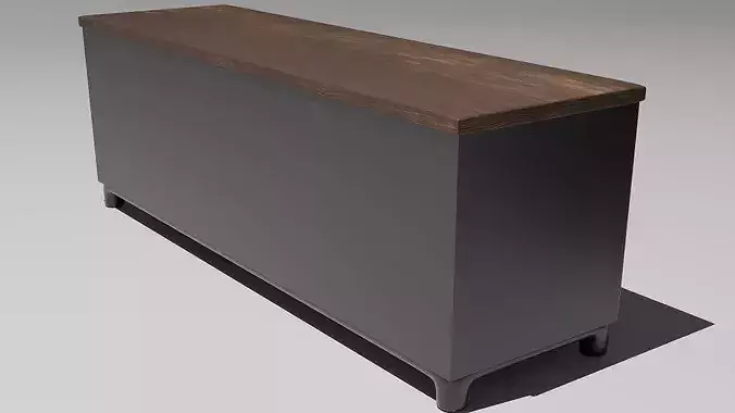 Modern TV Cabinet with Shelves 3D model 5