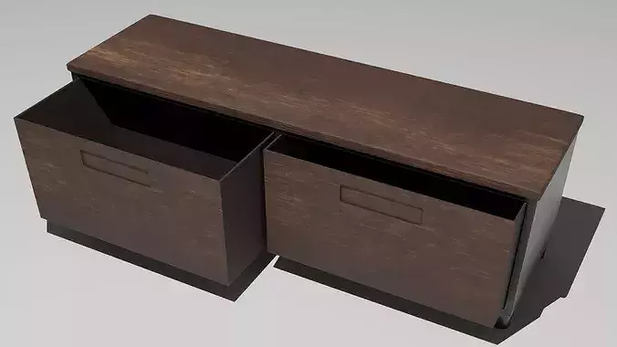 Modern TV Cabinet with Shelves 3D model 6