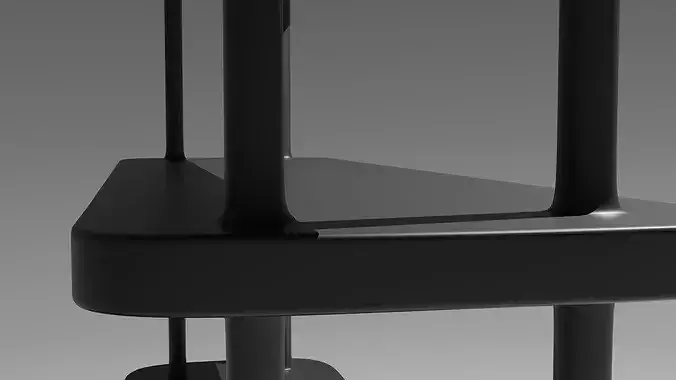 Modern TV Cabinet with Shelves 3D model 2