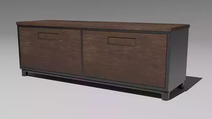 Modern TV Cabinet with Shelves 3D model 3