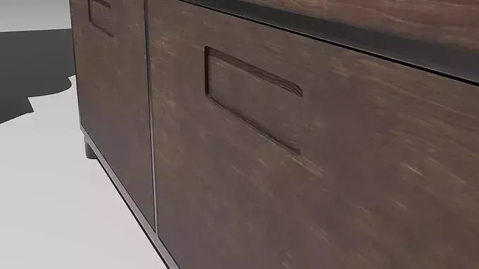 Modern TV Cabinet with Shelves 3D model 7