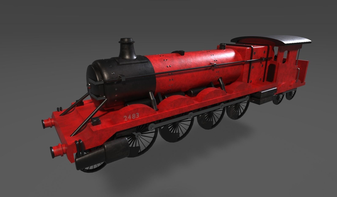 Steam Train Low-poly 3D model