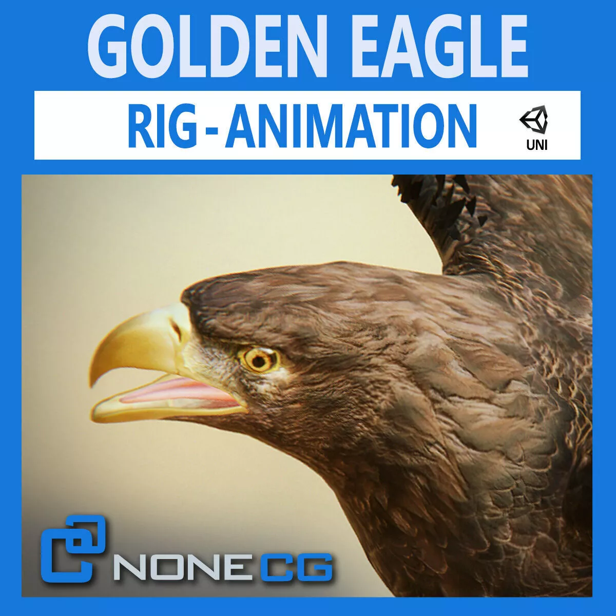 Golden Eagle v3 - Unity Low-poly 3D model