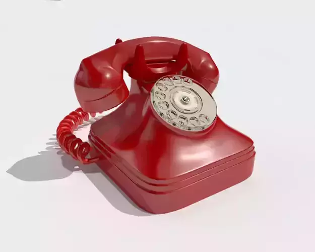 Retro phone Low-poly 3D model