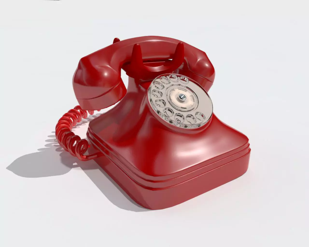 Retro phone Low-poly 3D model_0