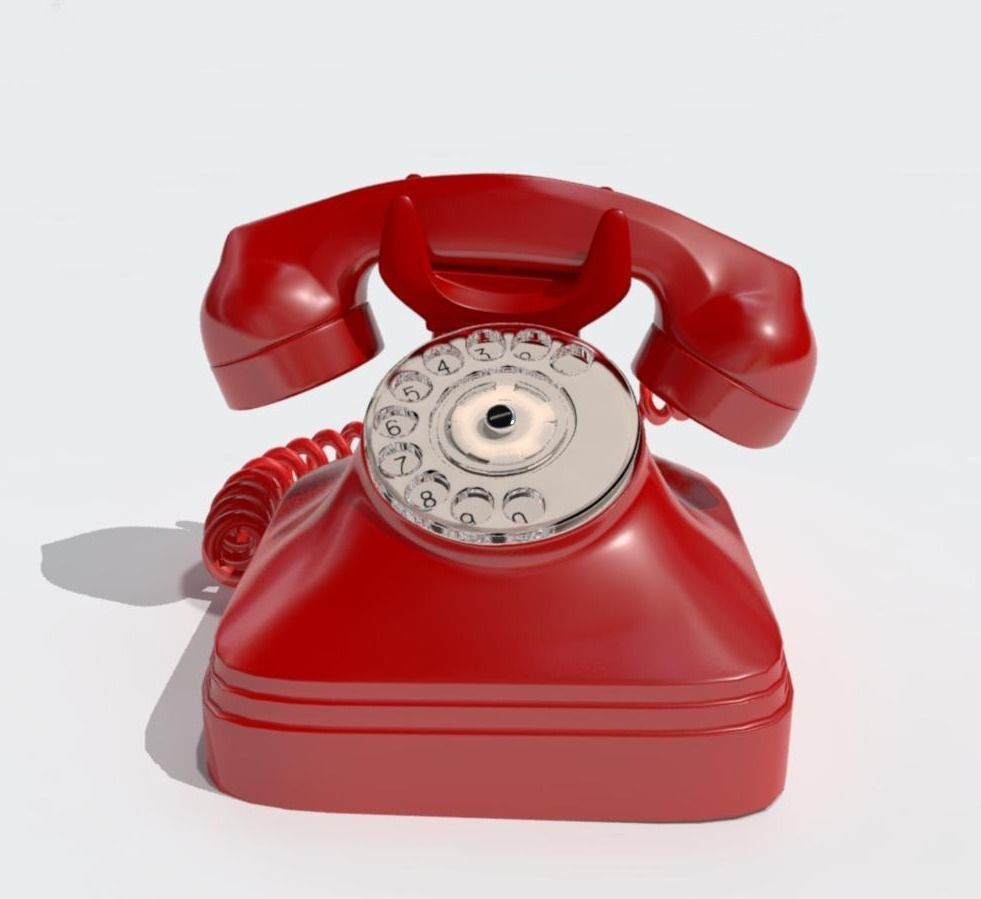 Retro phone Low-poly 3D model_1