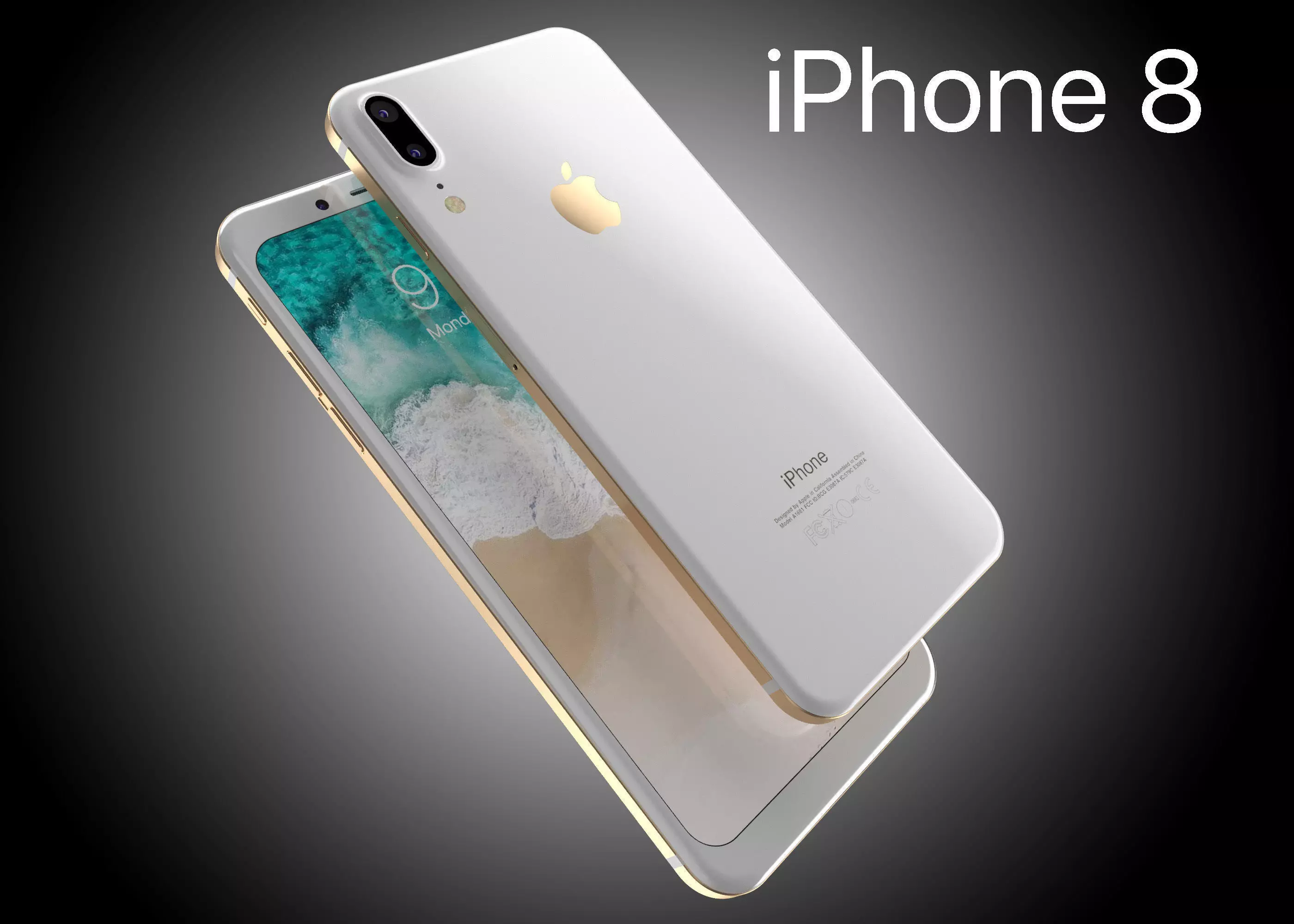 Apple iPhone 8 X Concept Leak Corner edges All Colors Low-poly 3D model_0