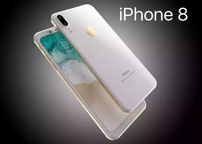 Apple iPhone 8 X Concept Leak Corner edges All Colors Low-poly 3D model