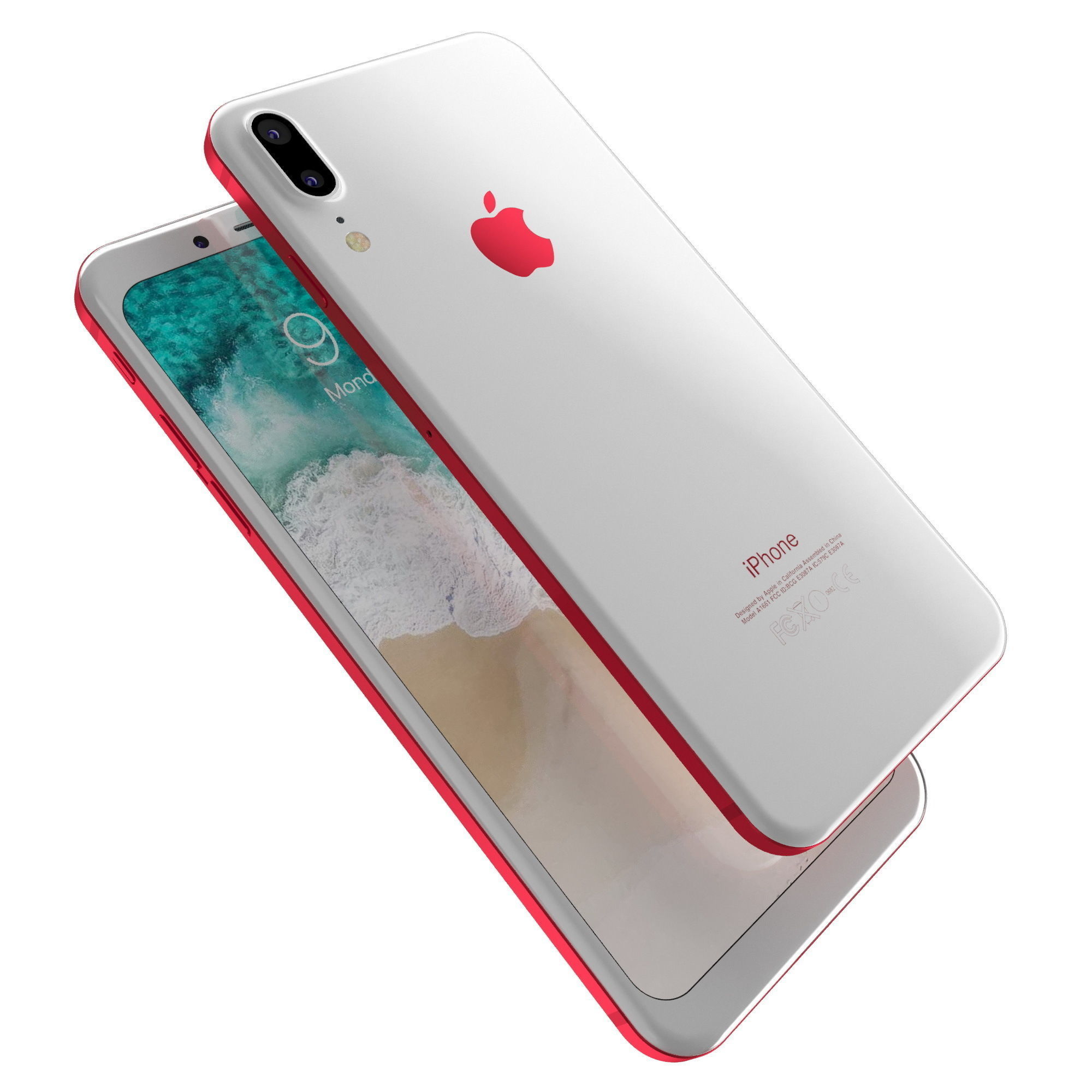 Apple iPhone 8 X Concept Leak Corner edges All Colors Low-poly 3D model_22