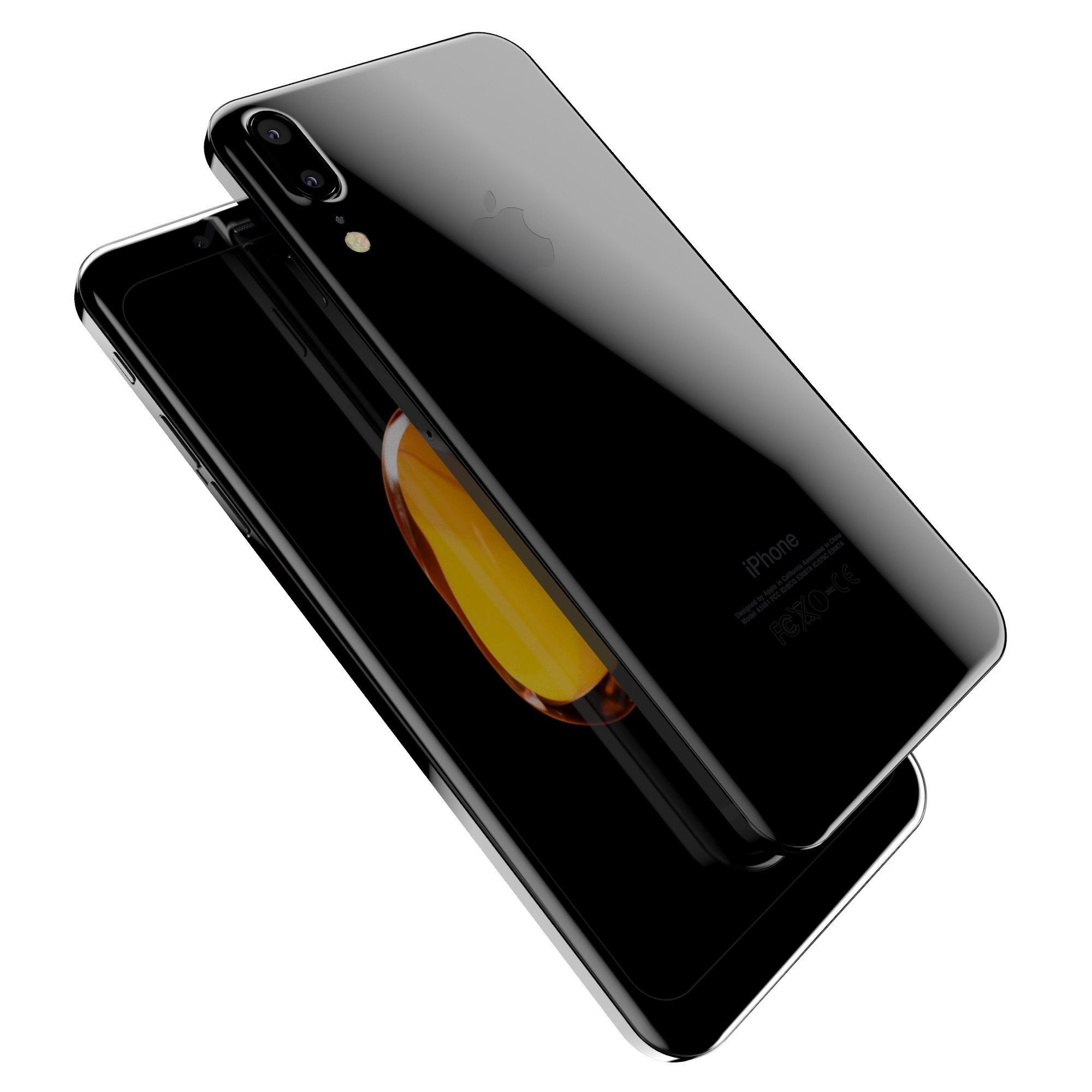 Apple iPhone 8 X Concept Leak Corner edges All Colors Low-poly 3D model_13