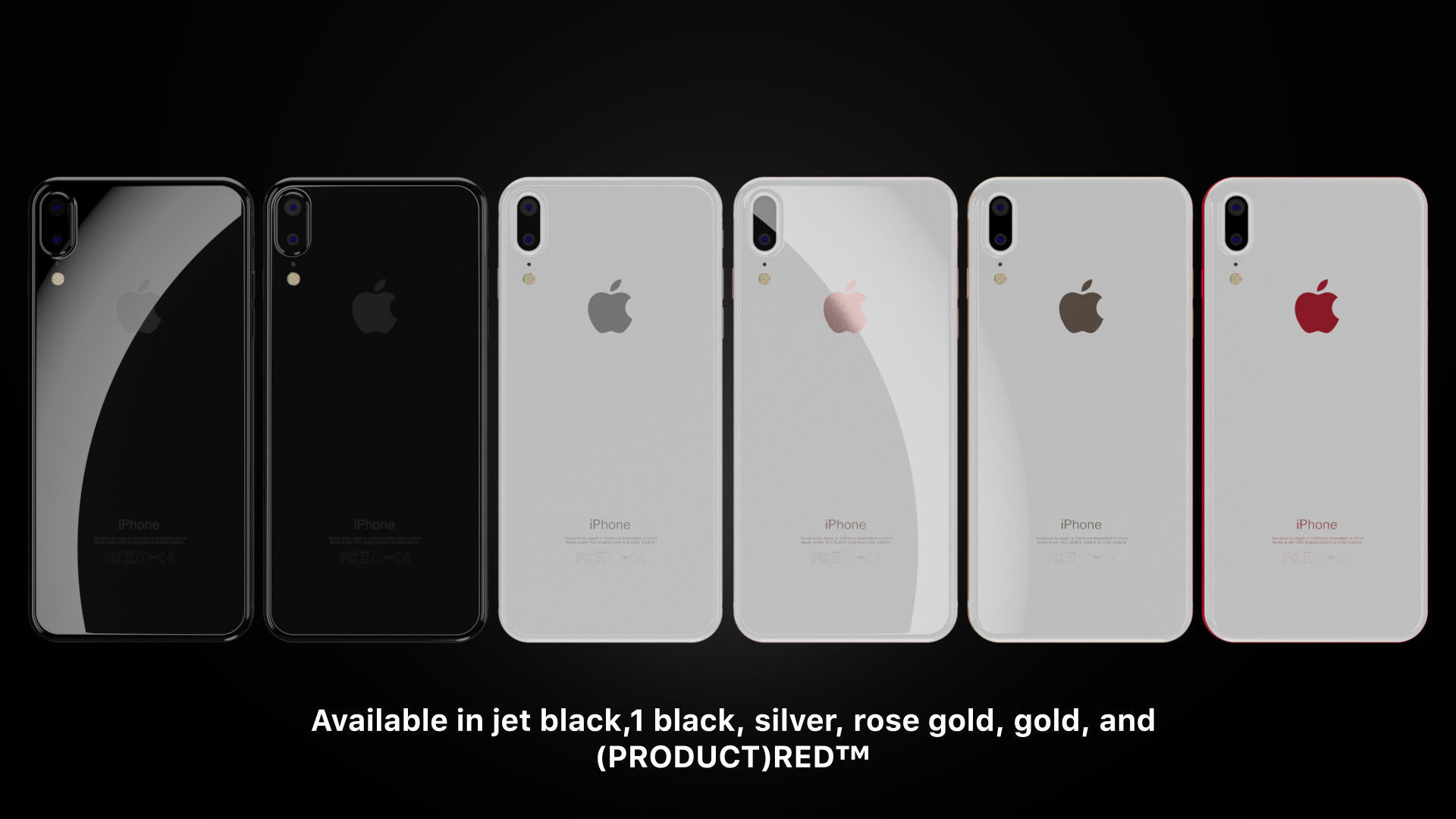 Apple iPhone 8 X Concept Leak Corner edges All Colors Low-poly 3D model_8