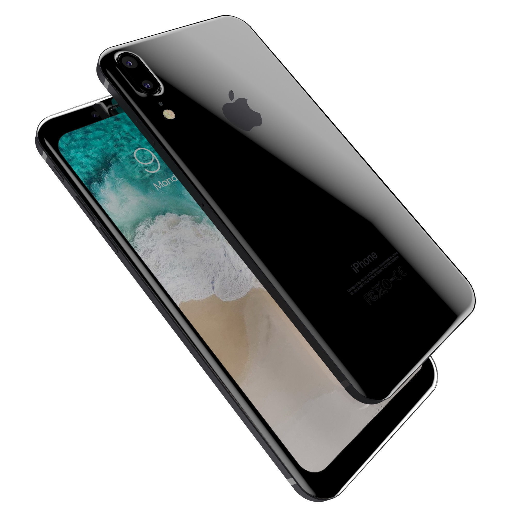 Apple iPhone 8 X Concept Leak Corner edges All Colors Low-poly 3D model_16