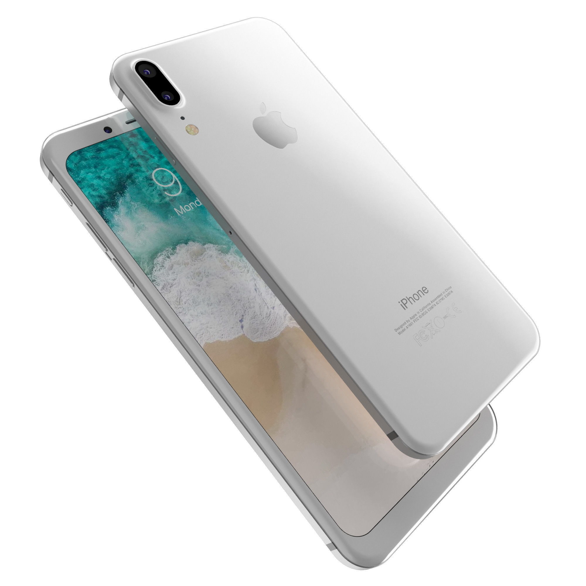 Apple iPhone 8 X Concept Leak Corner edges All Colors Low-poly 3D model_20