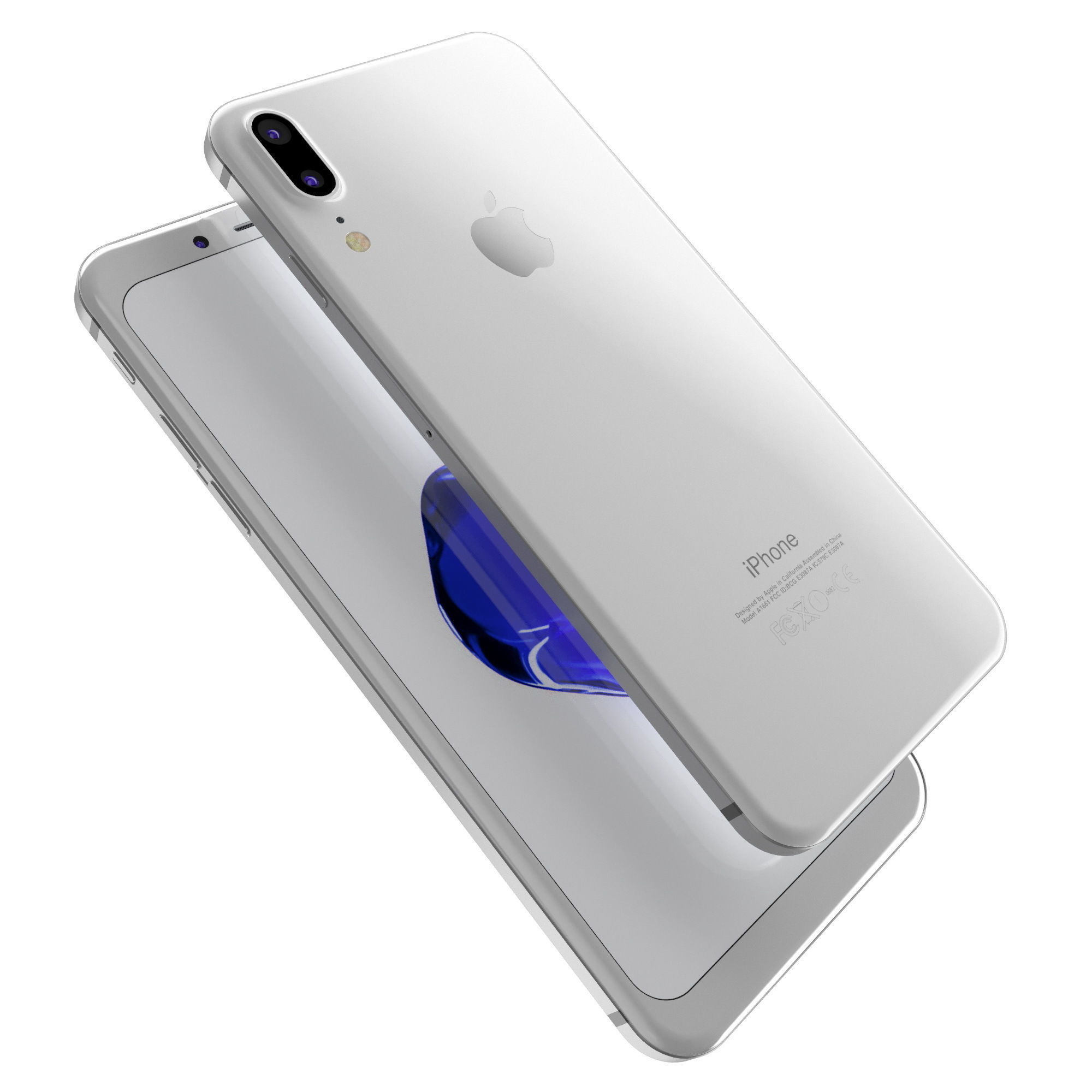 Apple iPhone 8 X Concept Leak Corner edges All Colors Low-poly 3D model_21