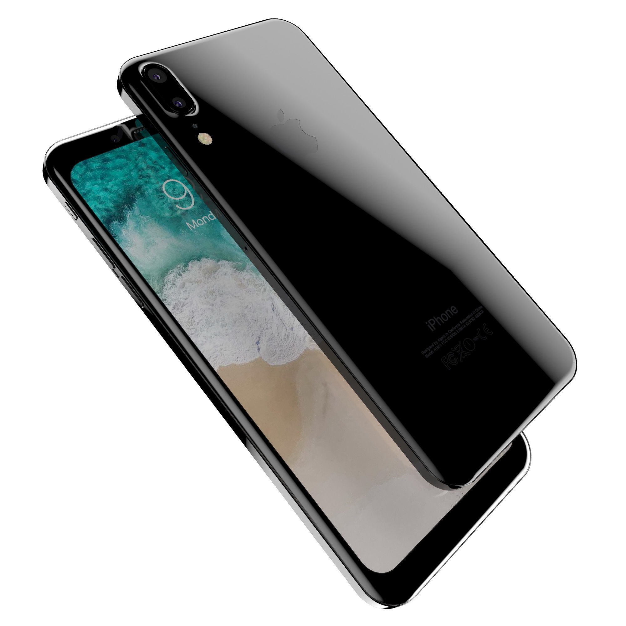 Apple iPhone 8 X Concept Leak Corner edges All Colors Low-poly 3D model_10