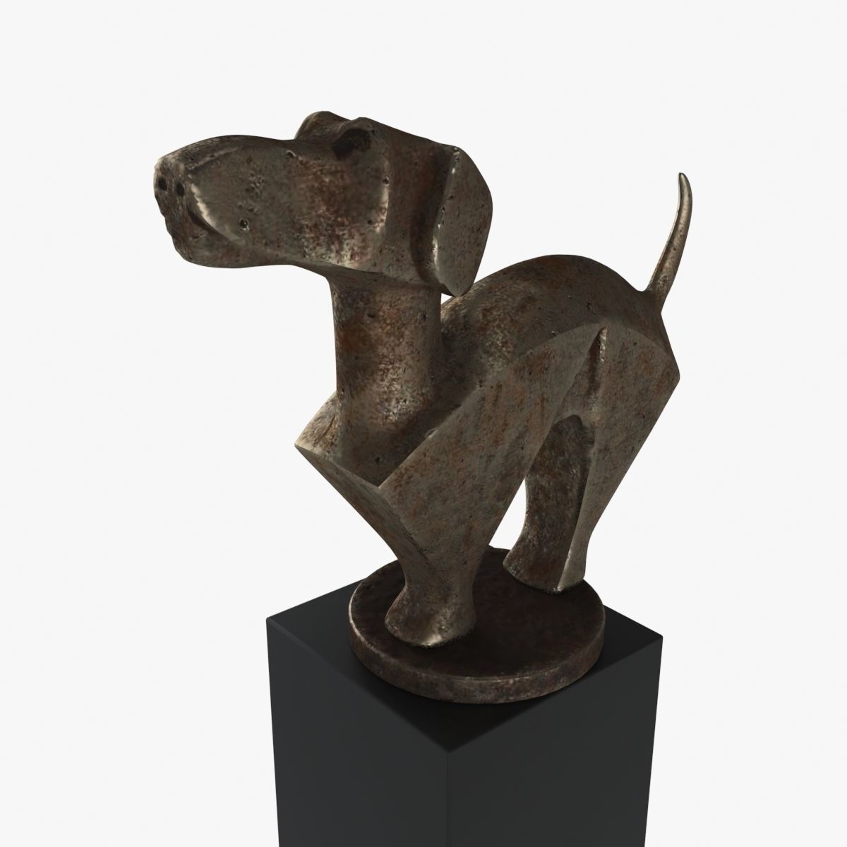 Statuette of a dog 3D model_1