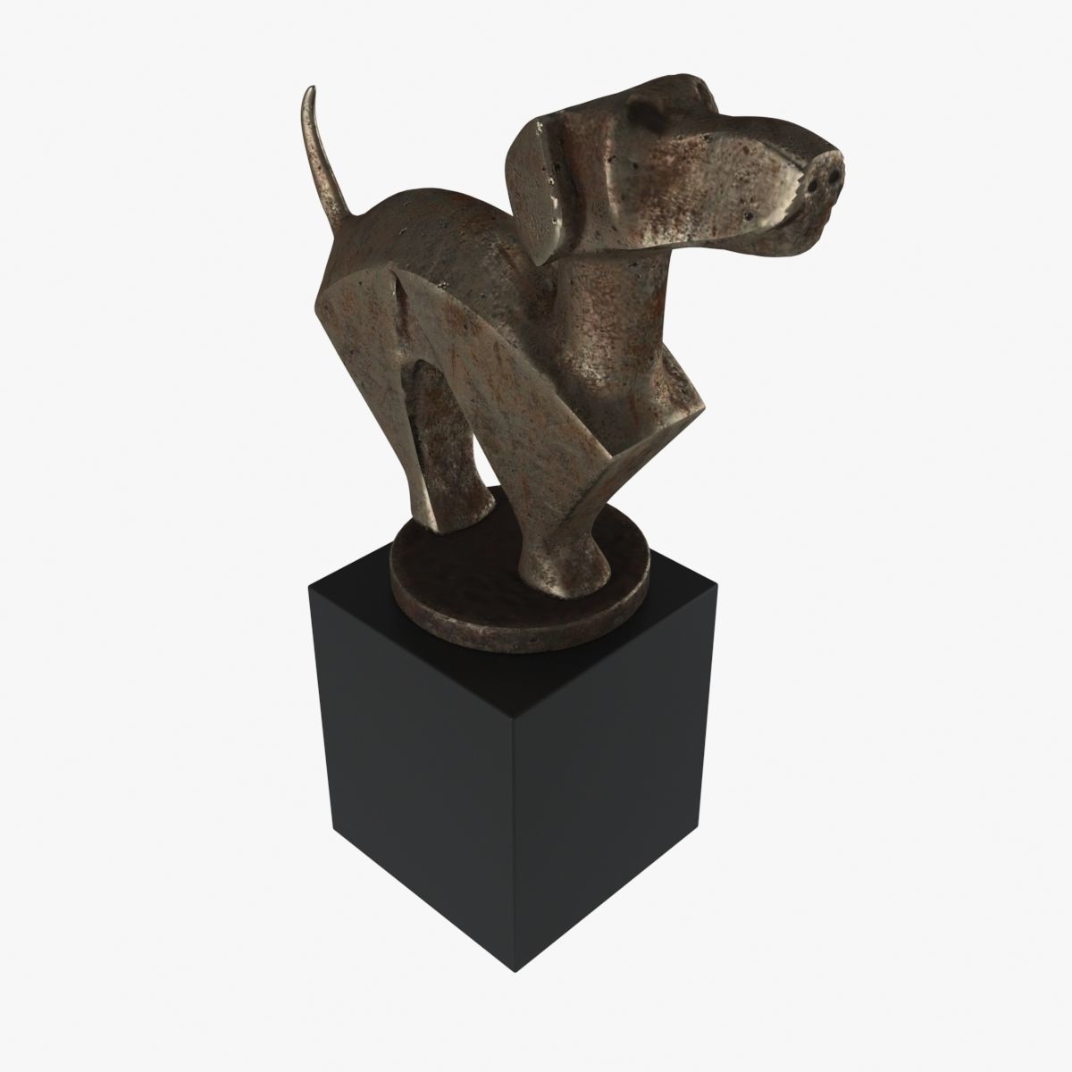 Statuette of a dog 3D model_2