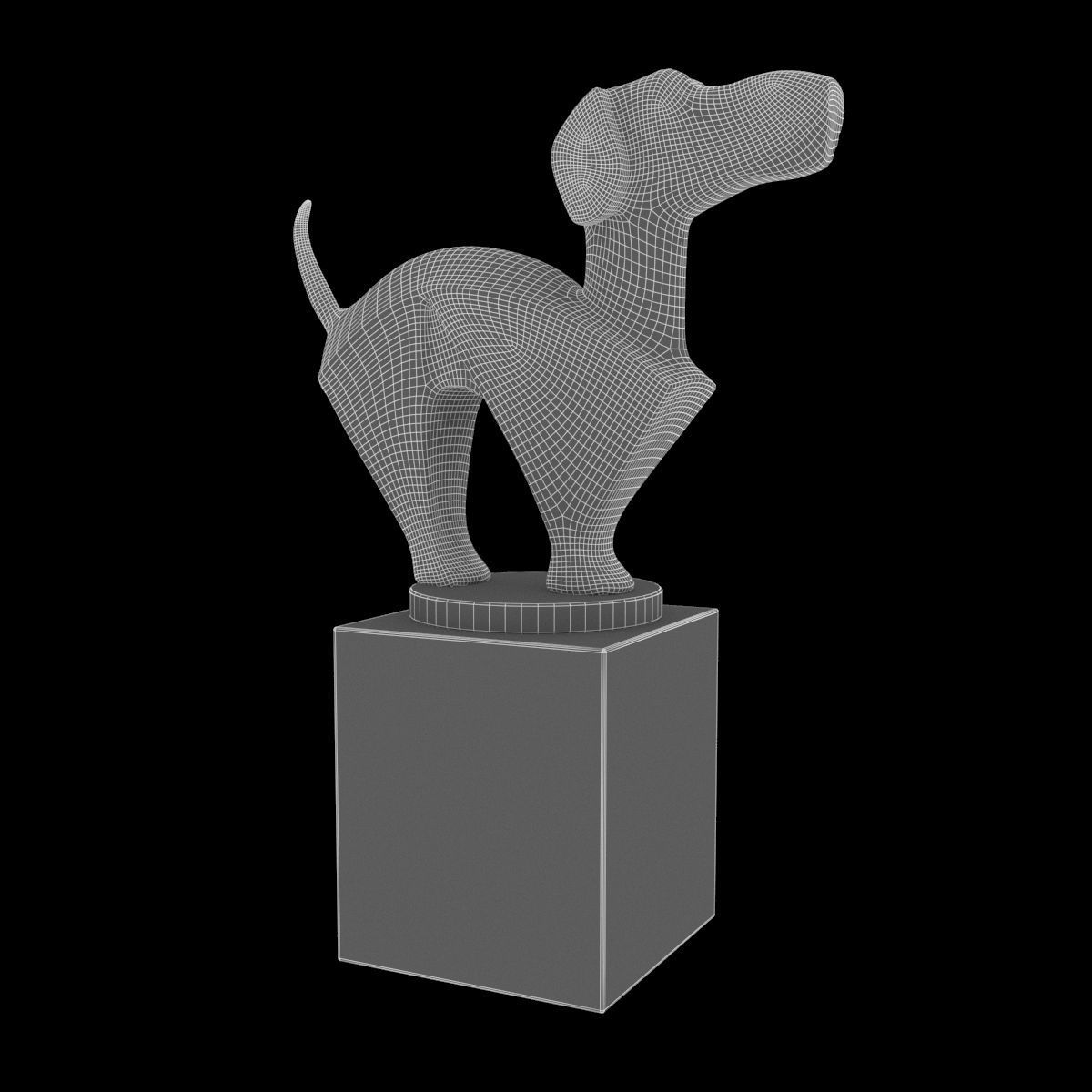 Statuette of a dog 3D model_5