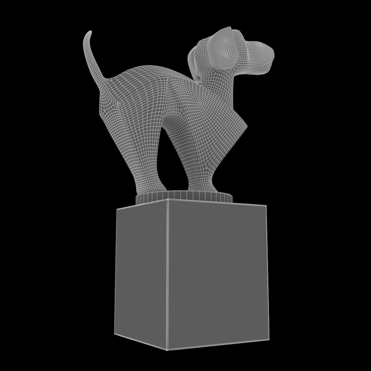 Statuette of a dog 3D model_6