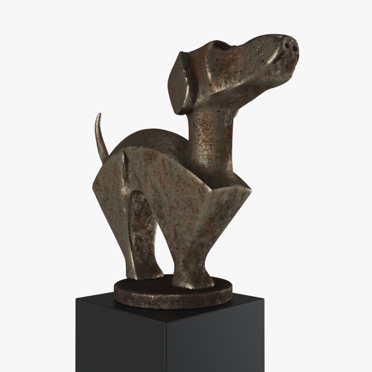 Statuette of a dog 3D model_4