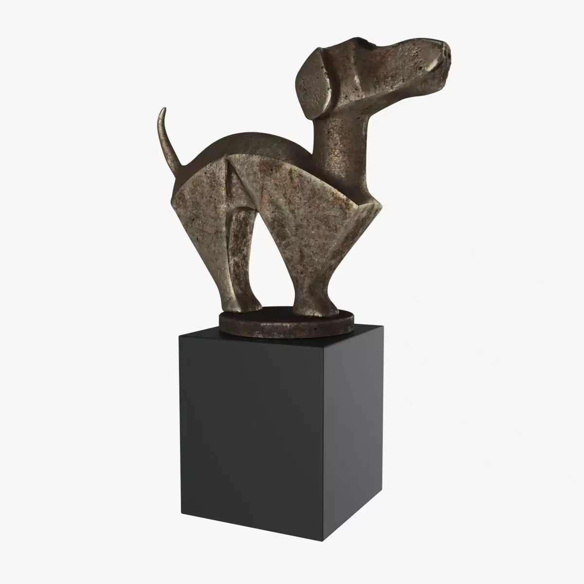 Statuette of a dog 3D model_0