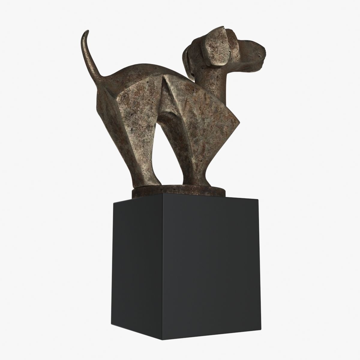 Statuette of a dog 3D model_3