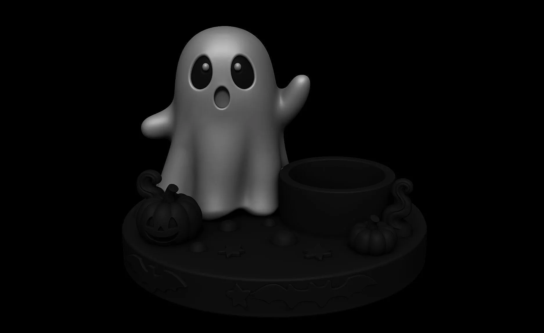 Free Ghost LED Candle Holder STL 3D print model